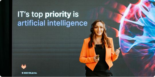 Une présentation par un membre de l’équipe GitLab lors d’une rencontre communautaire